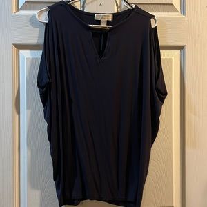 Michael Kors Womens Halter Neck Blouse Top Sleeveless Navy Blue Size Small